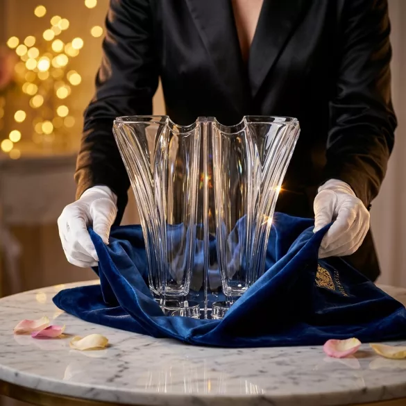 Modern * Ólomkristály Love váza 22 cm (Dupla15014)