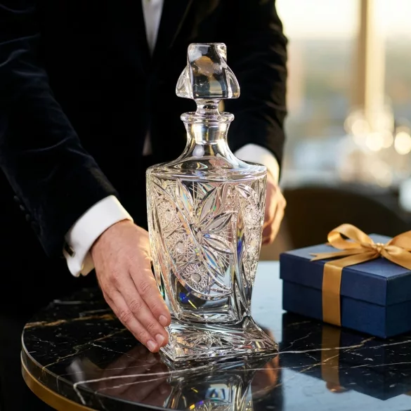 Liliom * Kristály Whiskys üveg 770 ml (Cs17556)