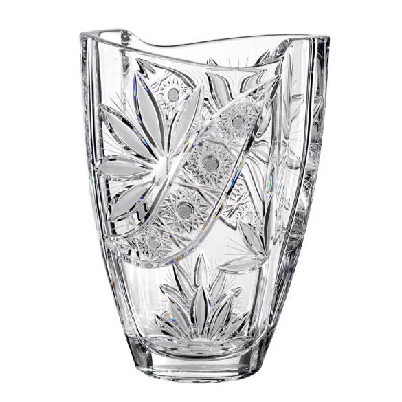 Liliom * Kristály Hordó váza 23 cm (Smi17567)