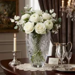Liliom * Kristály Hordó váza 23 cm (Smi17567)