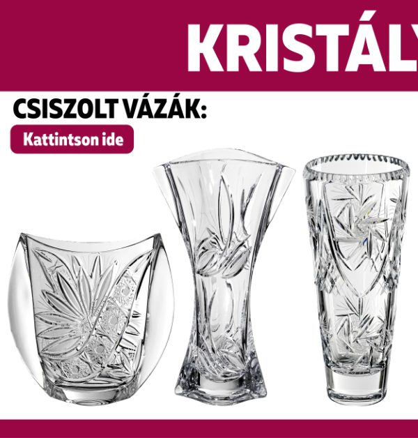 Black Crystal kristály váza