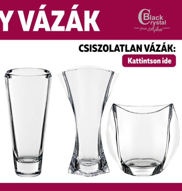 Black Crystal kristály váza