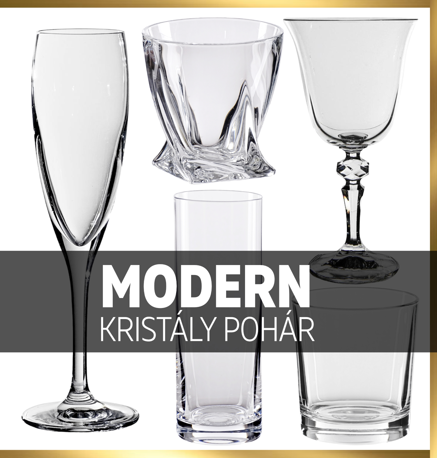 Modern kristály pohár