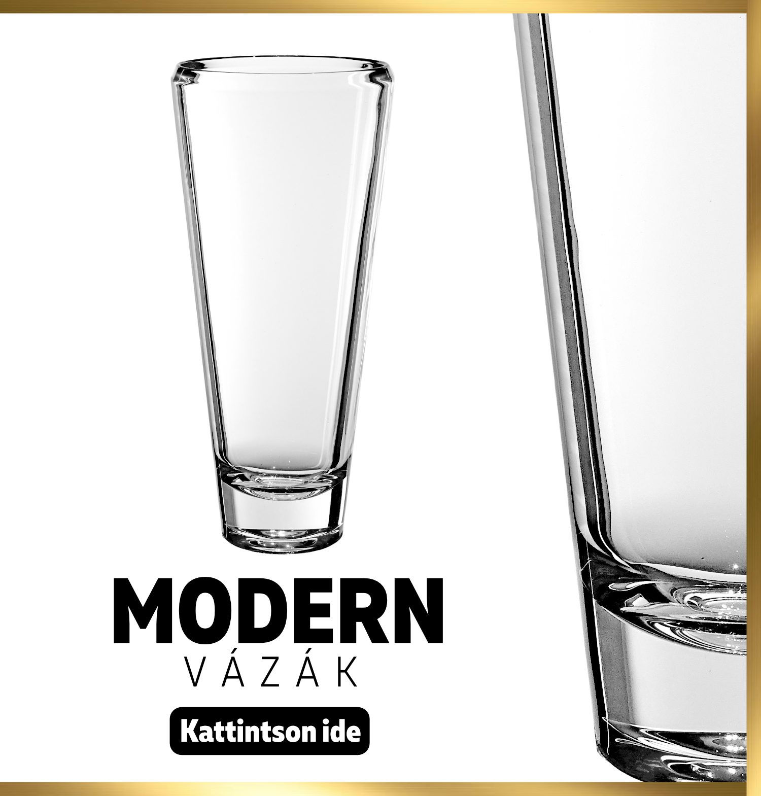 Modern kristály váza Black Crystal