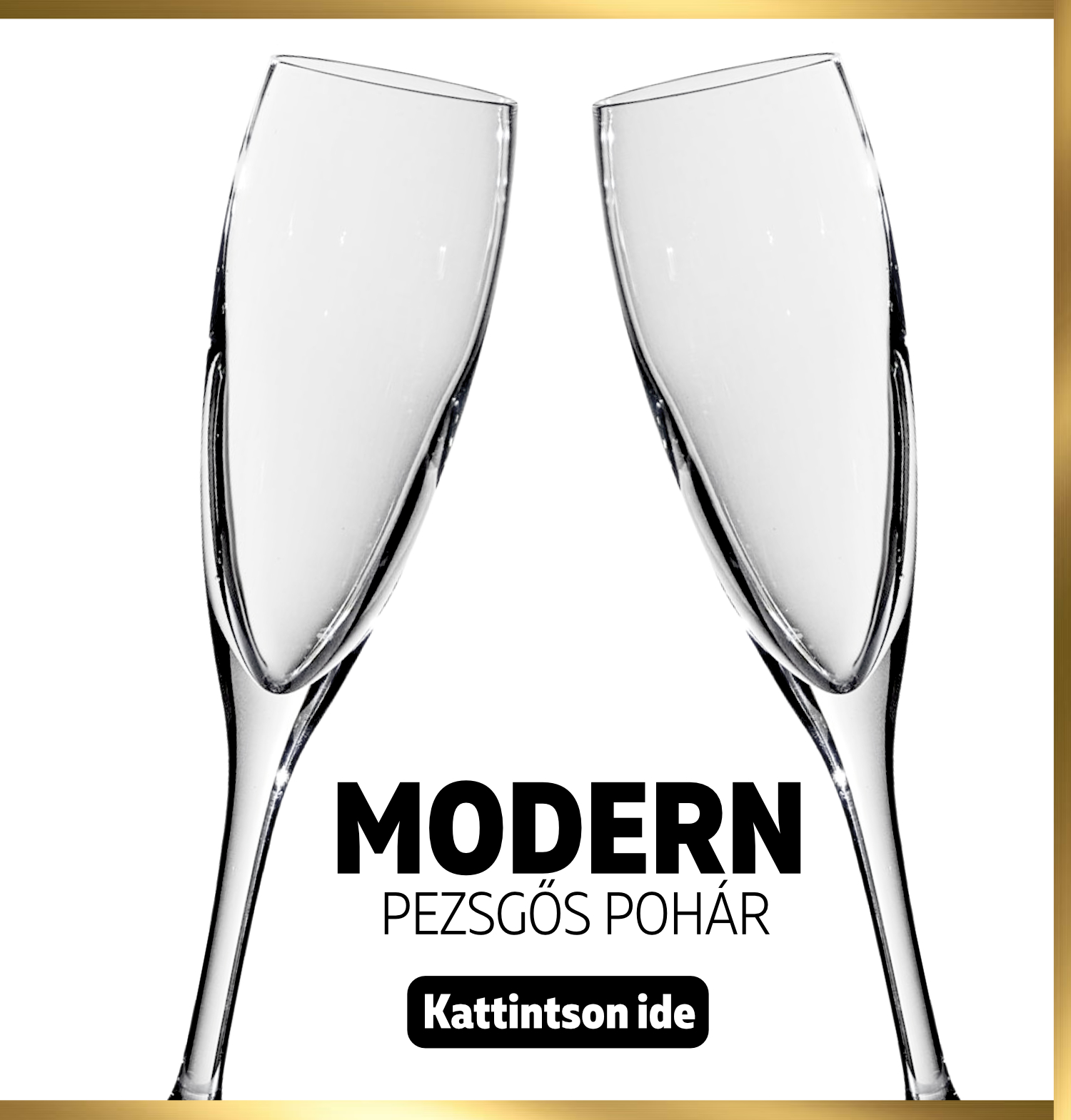 Modern kristály pezsgős pohár