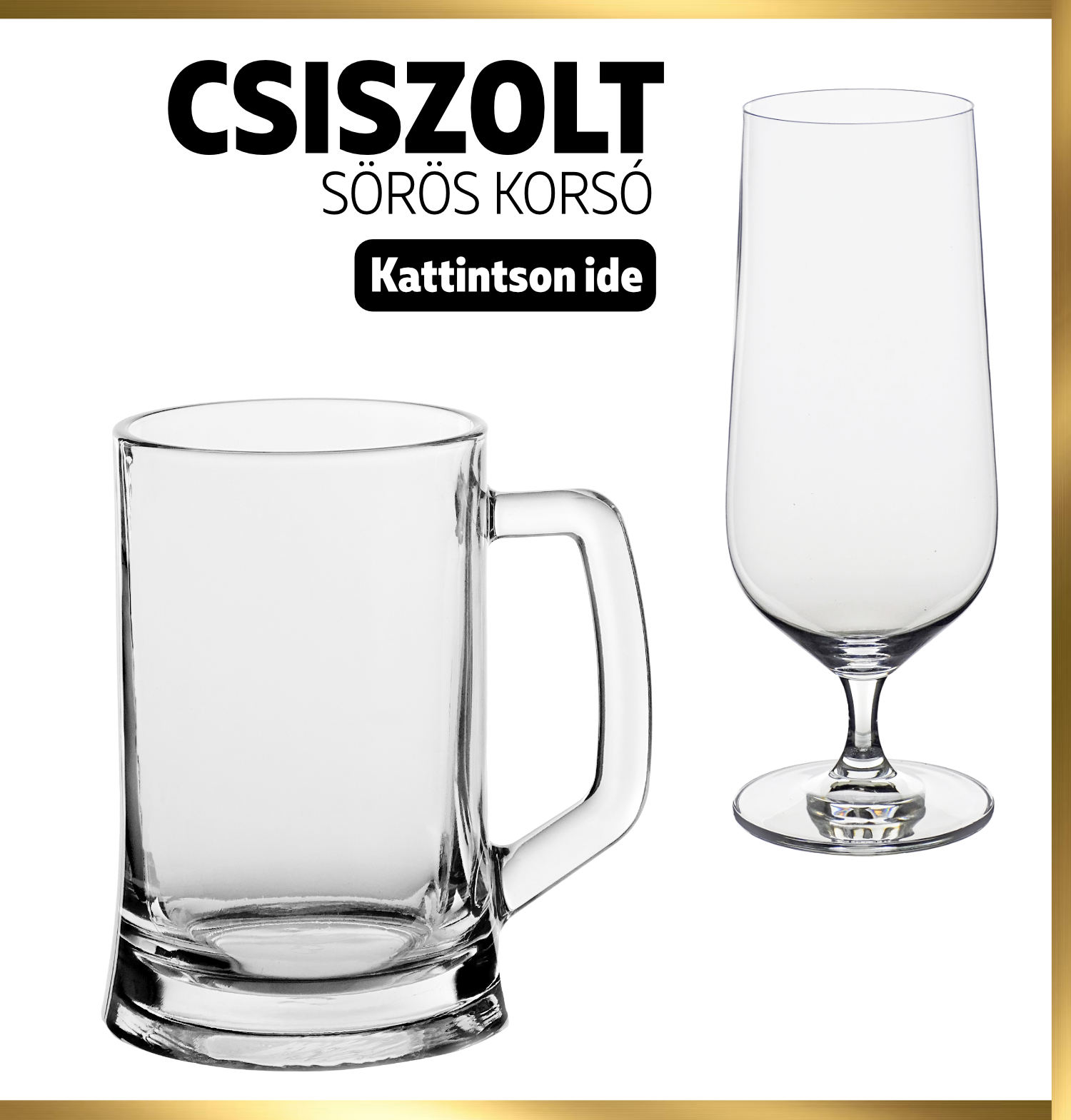 Modern kristály sörös korsó