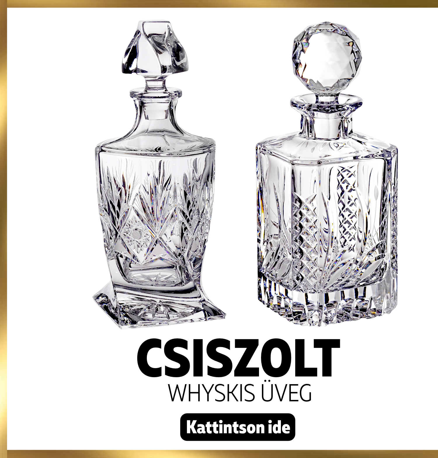 Csiszolt whiskys üveg
